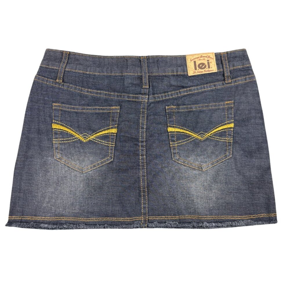 Vintage l.e.i. Y2K Dark Wash Denim Mini Skirt 9
